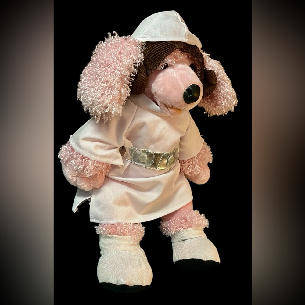 Build-A-Bear Vintage Pink Poodle with Princess Leia's Iconic Star War's Attire - Picture 9 of 11